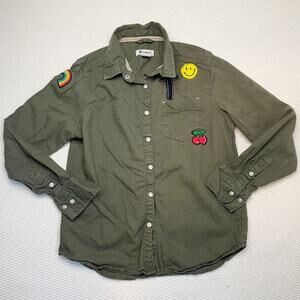 Tractr Pearl Snap Patch Button Down